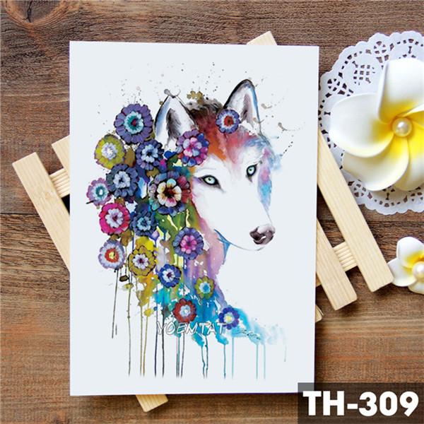 Unicorn Geometric Rose Fox Wolf Waterproof  Temporary Tattoo Sticker Swan Elk Animals Flash Tattoos Body Art Fake tatoo