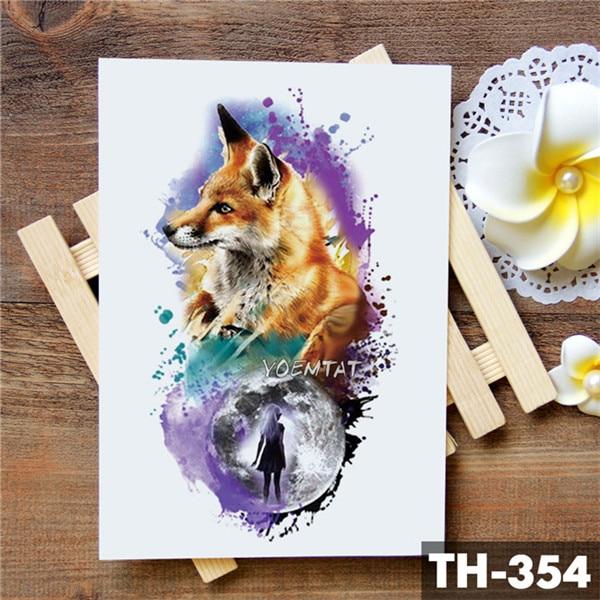 Unicorn Geometric Rose Fox Wolf Waterproof  Temporary Tattoo Sticker Swan Elk Animals Flash Tattoos Body Art Fake tatoo