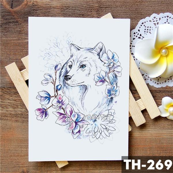 Unicorn Geometric Rose Fox Wolf Waterproof  Temporary Tattoo Sticker Swan Elk Animals Flash Tattoos Body Art Fake tatoo