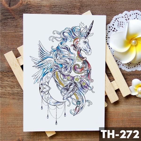 Unicorn Geometric Rose Fox Wolf Waterproof  Temporary Tattoo Sticker Swan Elk Animals Flash Tattoos Body Art Fake tatoo