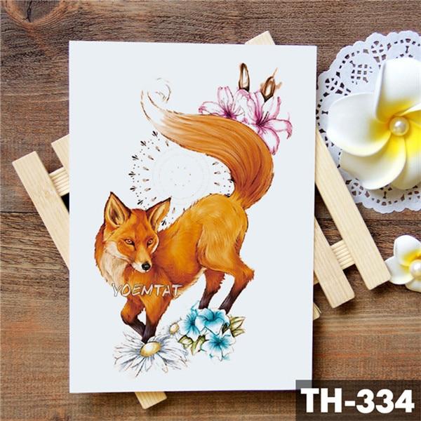 Unicorn Geometric Rose Fox Wolf Waterproof  Temporary Tattoo Sticker Swan Elk Animals Flash Tattoos Body Art Fake tatoo