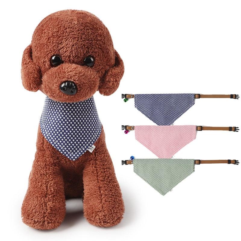 Reversible Cotton Pet Dog Bandanas Triangular Bandage Scarf Accessories for Dogs Cats Animals Adjustable Cotton Puppy Bib Collar