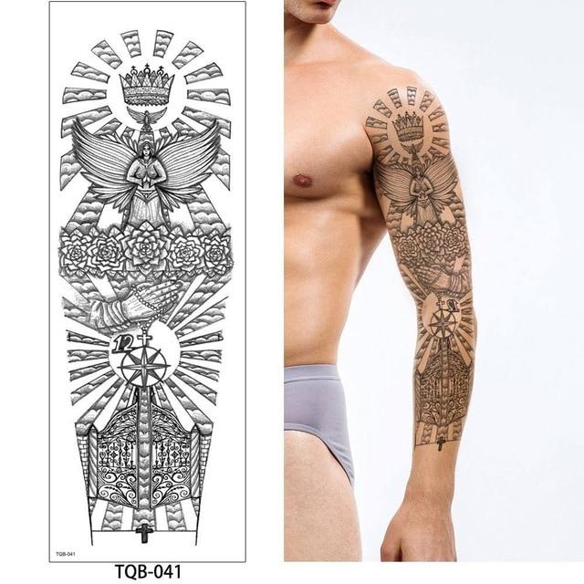 glaryyears 1 Pc Large Arm Temporary Tattoo Sticker Colorful Fake Tatoo Sleeve Flash Tatto Waterproof Big Body Art Men Women TQB