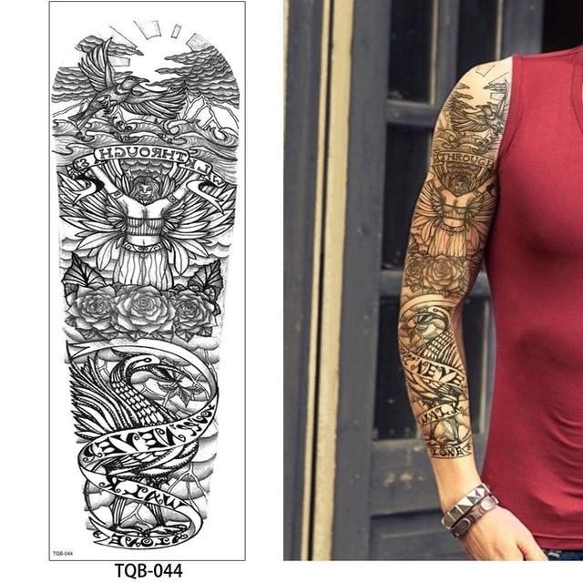 glaryyears 1 Pc Large Arm Temporary Tattoo Sticker Colorful Fake Tatoo Sleeve Flash Tatto Waterproof Big Body Art Men Women TQB