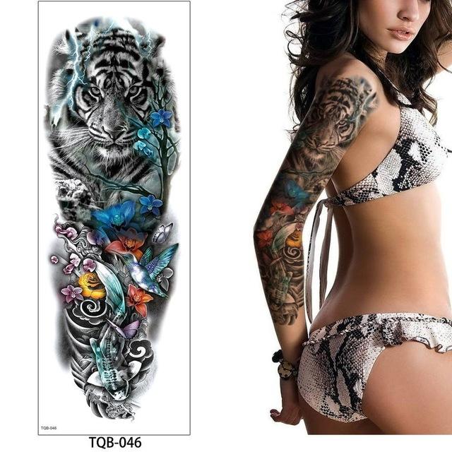 glaryyears 1 Pc Large Arm Temporary Tattoo Sticker Colorful Fake Tatoo Sleeve Flash Tatto Waterproof Big Body Art Men Women TQB