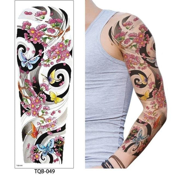 glaryyears 1 Pc Large Arm Temporary Tattoo Sticker Colorful Fake Tatoo Sleeve Flash Tatto Waterproof Big Body Art Men Women TQB