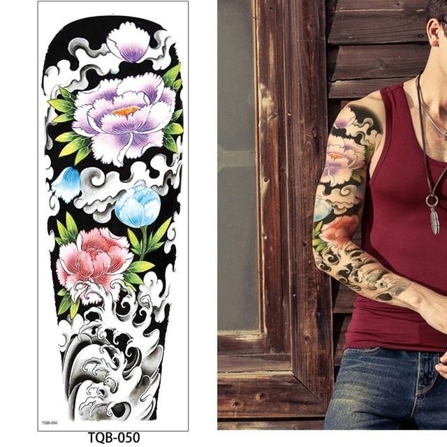 glaryyears 1 Pc Large Arm Temporary Tattoo Sticker Colorful Fake Tatoo Sleeve Flash Tatto Waterproof Big Body Art Men Women TQB