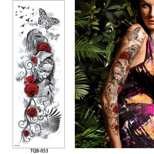 glaryyears 1 Pc Large Arm Temporary Tattoo Sticker Colorful Fake Tatoo Sleeve Flash Tatto Waterproof Big Body Art Men Women TQB