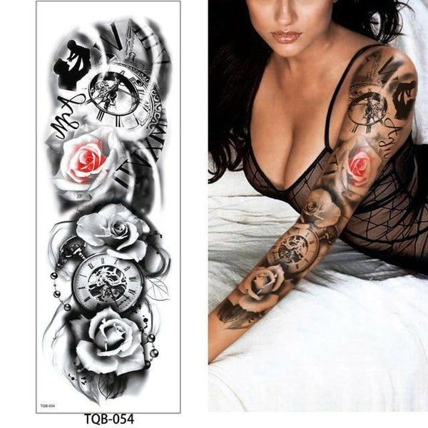 glaryyears 1 Pc Large Arm Temporary Tattoo Sticker Colorful Fake Tatoo Sleeve Flash Tatto Waterproof Big Body Art Men Women TQB