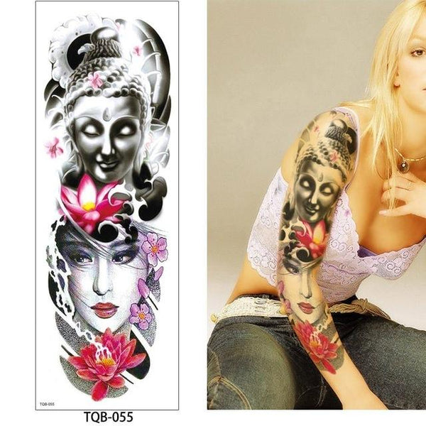 glaryyears 1 Pc Large Arm Temporary Tattoo Sticker Colorful Fake Tatoo Sleeve Flash Tatto Waterproof Big Body Art Men Women TQB