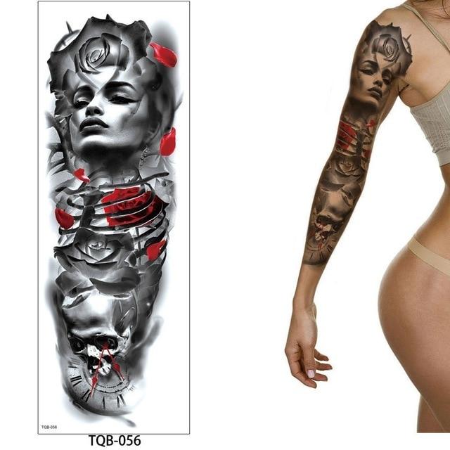 glaryyears 1 Pc Large Arm Temporary Tattoo Sticker Colorful Fake Tatoo Sleeve Flash Tatto Waterproof Big Body Art Men Women TQB