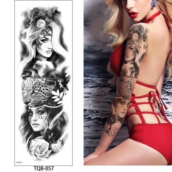 glaryyears 1 Pc Large Arm Temporary Tattoo Sticker Colorful Fake Tatoo Sleeve Flash Tatto Waterproof Big Body Art Men Women TQB
