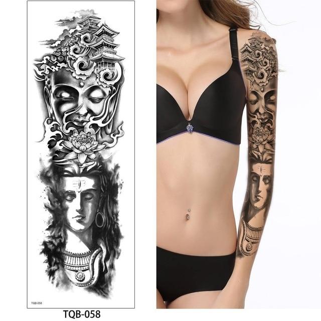 glaryyears 1 Pc Large Arm Temporary Tattoo Sticker Colorful Fake Tatoo Sleeve Flash Tatto Waterproof Big Body Art Men Women TQB