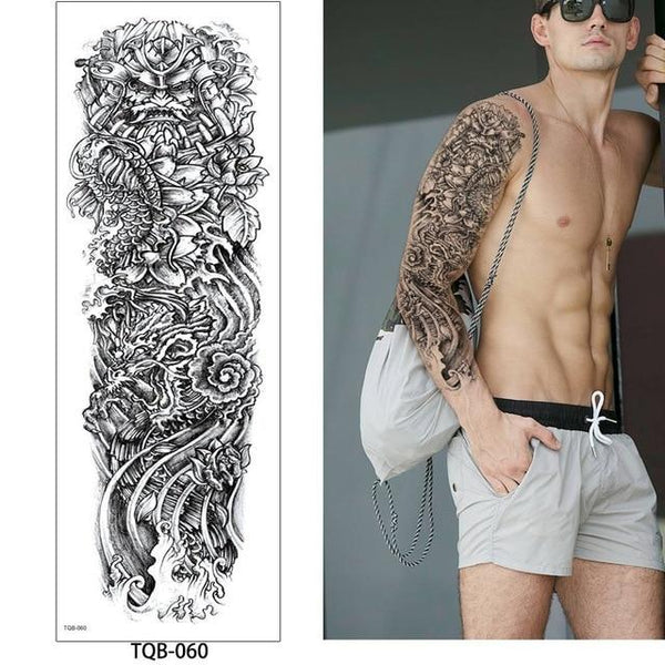 glaryyears 1 Pc Large Arm Temporary Tattoo Sticker Colorful Fake Tatoo Sleeve Flash Tatto Waterproof Big Body Art Men Women TQB