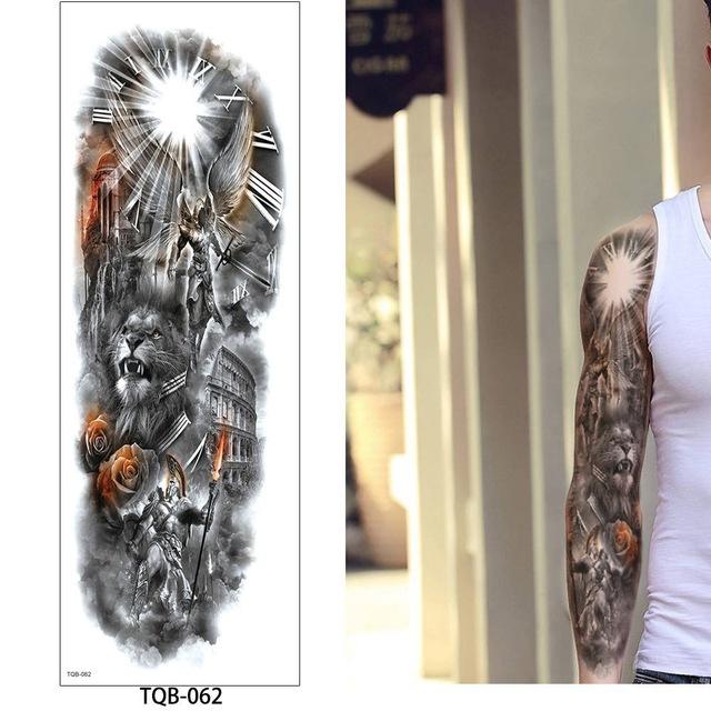 glaryyears 1 Pc Large Arm Temporary Tattoo Sticker Colorful Fake Tatoo Sleeve Flash Tatto Waterproof Big Body Art Men Women TQB