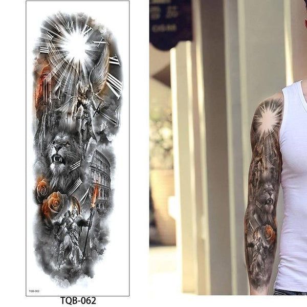 glaryyears 1 Pc Large Arm Temporary Tattoo Sticker Colorful Fake Tatoo Sleeve Flash Tatto Waterproof Big Body Art Men Women TQB