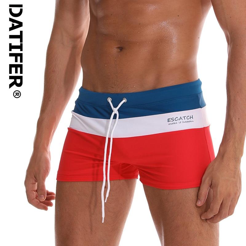 Datifer Man Swim Trunks Hot Breathable Swimwear Men's Swimsuits Boxer Briefs Sunga Maillot De Bain Beach Shorts