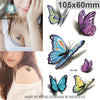 3D Butterfly Body Art Waterproof Temporary Tattoos For Men women Sexy Colours Small Sticker Wholesale RC2206