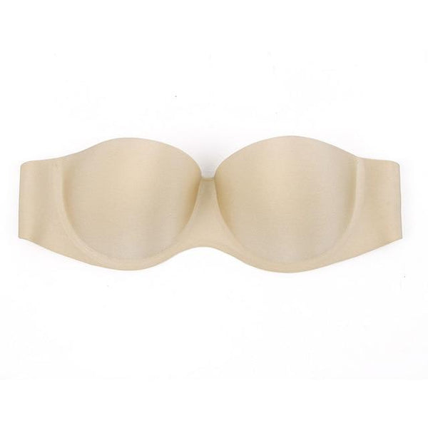 1pc Sexy push up 3 breasted Bras without Underwears Black Nude  Women B Cup Bra Nude Black Invisible Blade Strapless Tape Bras