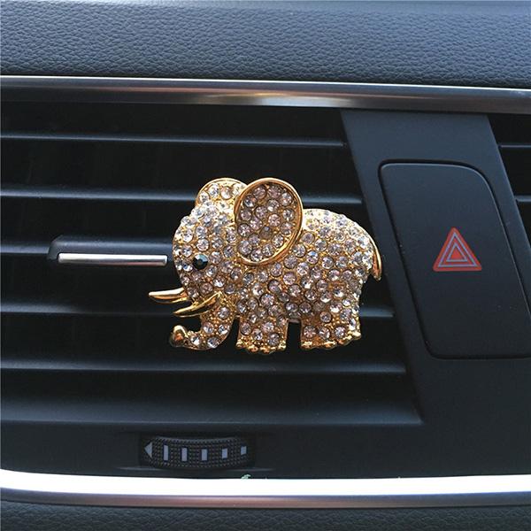 Bling Car Accessories Aroma Vent Clip Car Smell Car Perfume Air freshener In Car Ornaments Diamond Elephant Auto Interior Decor