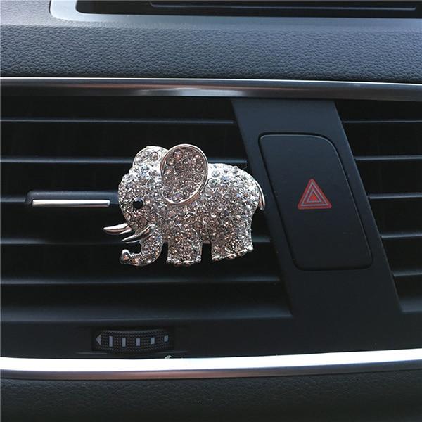 Bling Car Accessories Aroma Vent Clip Car Smell Car Perfume Air freshener In Car Ornaments Diamond Elephant Auto Interior Decor