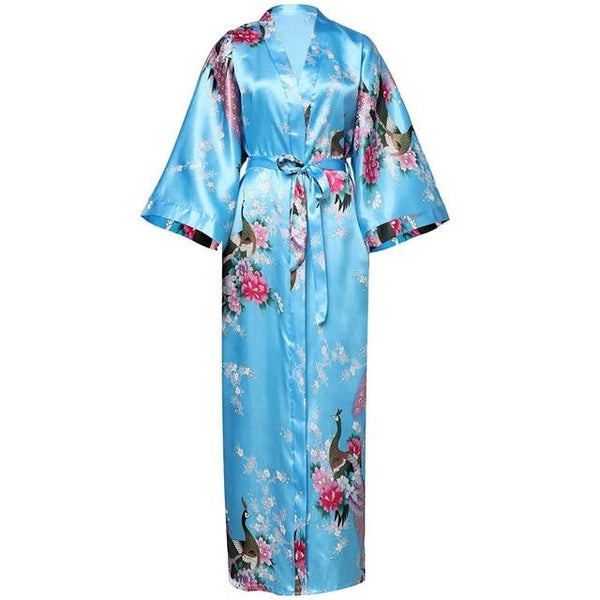 Sexy Women Long Robe With Pocket Wedding Bride Bridesmaid Dressing Gown Rayon Kimono Bathrobe Large Size S-XXXL Night Dress