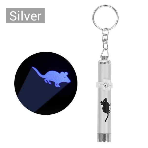 NICREW Portable Creative Funny Pet Cat Toy Training Tool Cat LED Pointer Pen Interactive Toy With Bright Footprints Fish Mice