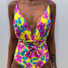 Bikinx Floral print push up one piece swimsuit female Sexy bathers brazilian bikini 2019 Deep v halter swimwear women monokini