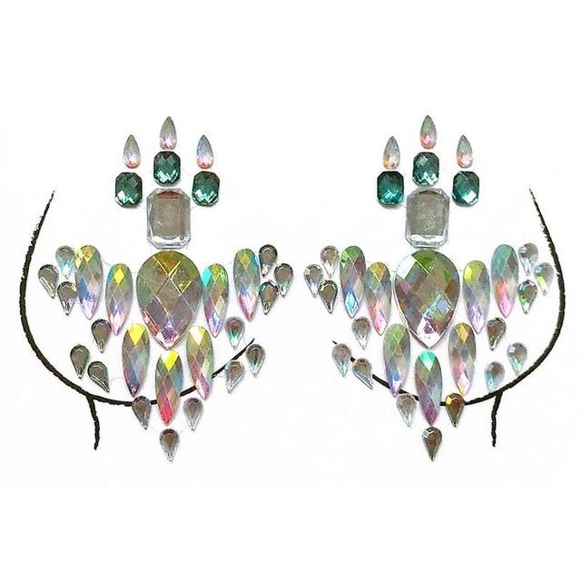 Resin Rhinestone Chest Glitter Sticker For Female Rhinestone Body Chest Tattoo Sticker Decoration Festival Party Ornaments
