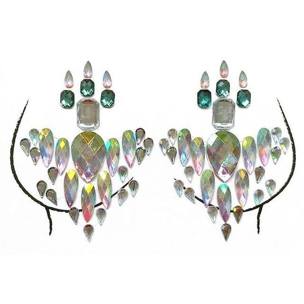 Resin Rhinestone Chest Glitter Sticker For Female Rhinestone Body Chest Tattoo Sticker Decoration Festival Party Ornaments