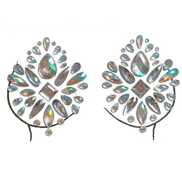 Resin Rhinestone Chest Glitter Sticker For Female Rhinestone Body Chest Tattoo Sticker Decoration Festival Party Ornaments