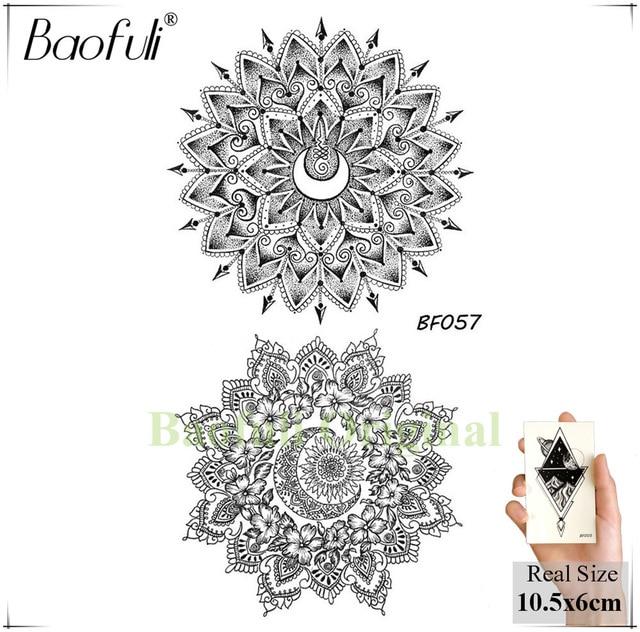 BAOFULI 20 Styles Women Black Flowers Tattoo Transferable Fake 3D Body Art Tatoos Neck Arms Sleeve Rose Temporary Tattoo Sticker