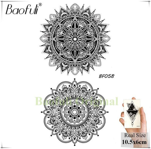 BAOFULI 20 Styles Women Black Flowers Tattoo Transferable Fake 3D Body Art Tatoos Neck Arms Sleeve Rose Temporary Tattoo Sticker