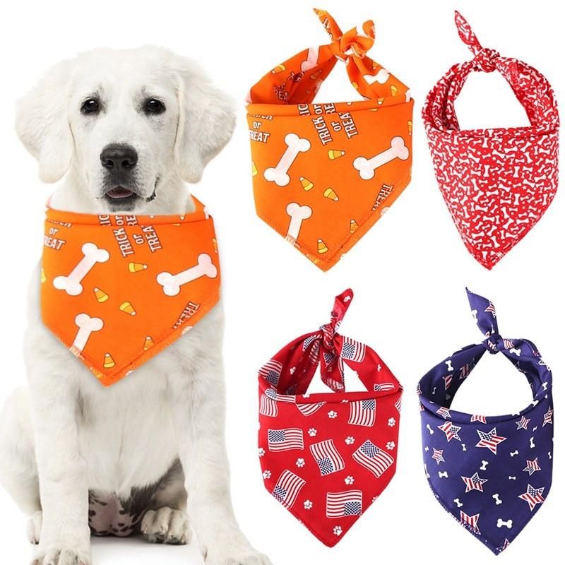 Pet Dog Cat Neck Scarf Adjustable Dog Bandana Tie Bowtie Cotton Plaid Cleaning Towel For Dog Cat Cats Grooming Accessories