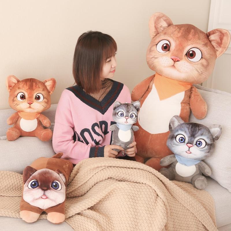 Drop shipping 3D Printing Cute cat doll cat plush toy  plush doll girl sleeping pillow gift toys