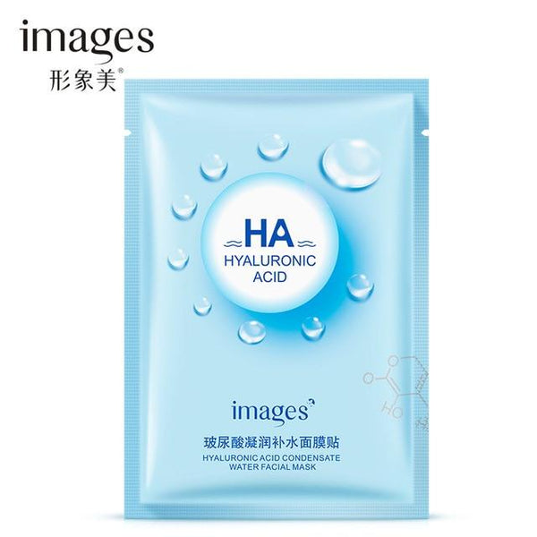 Images 1Pcs Hyaluronic acid Facial Mask Moisturizing Hydrating Skin Care Oil Control Shrink Pore Anti aging Anti wrinkle