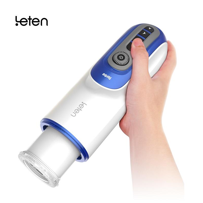 LETEN Retractable heatable Male Masturbator sex moaning Automatic Sex Machine Thrusting Piston pocket pussy Sex Toys for Men