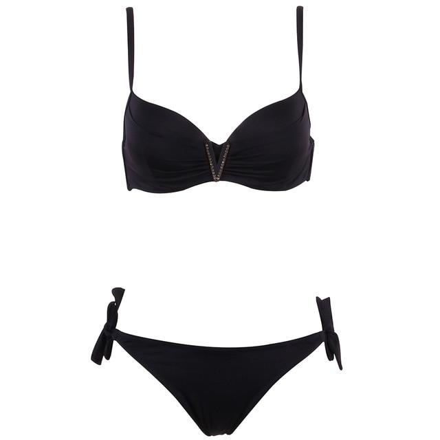TQSKK 2019 New Sexy Push Up Low Waist Bikinis Solid Women Swimsuit Female Summer Beach Wear Bikini Set Swim Bathing Suit Biquini