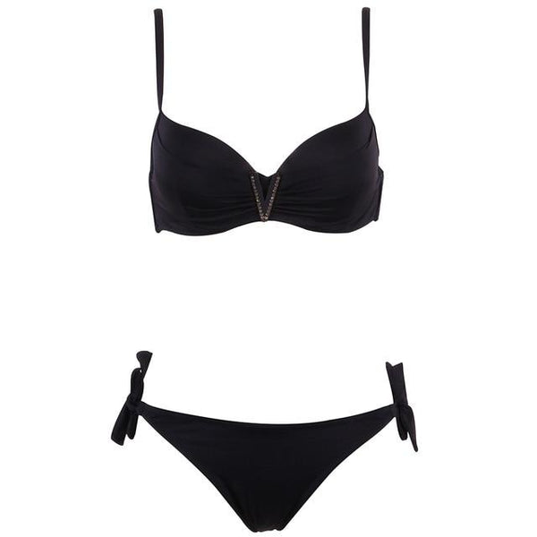 TQSKK 2019 New Sexy Push Up Low Waist Bikinis Solid Women Swimsuit Female Summer Beach Wear Bikini Set Swim Bathing Suit Biquini
