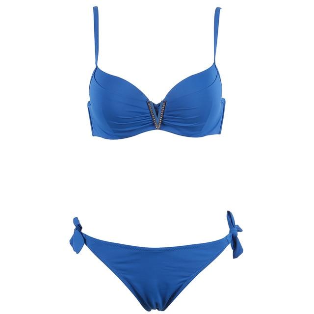 TQSKK 2019 New Sexy Push Up Low Waist Bikinis Solid Women Swimsuit Female Summer Beach Wear Bikini Set Swim Bathing Suit Biquini