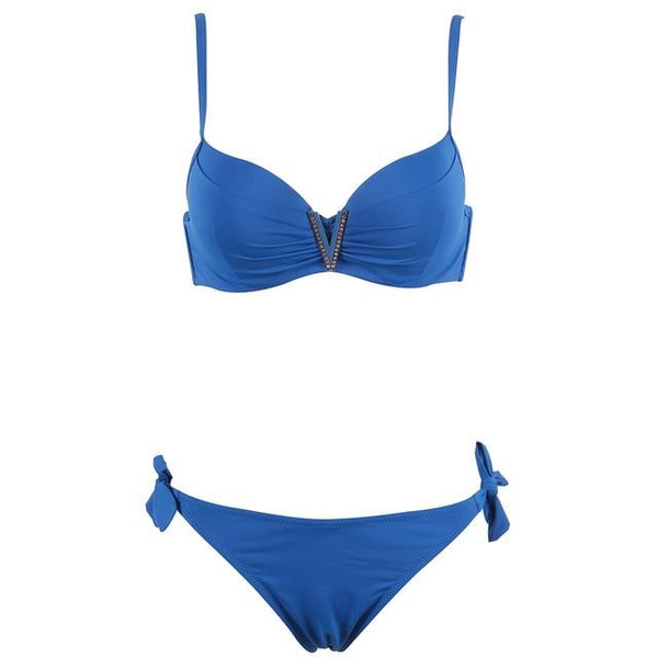 TQSKK 2019 New Sexy Push Up Low Waist Bikinis Solid Women Swimsuit Female Summer Beach Wear Bikini Set Swim Bathing Suit Biquini