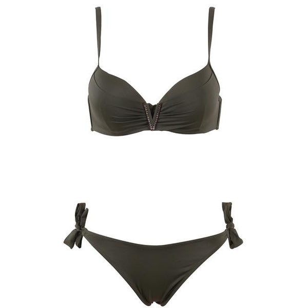 TQSKK 2019 New Sexy Push Up Low Waist Bikinis Solid Women Swimsuit Female Summer Beach Wear Bikini Set Swim Bathing Suit Biquini