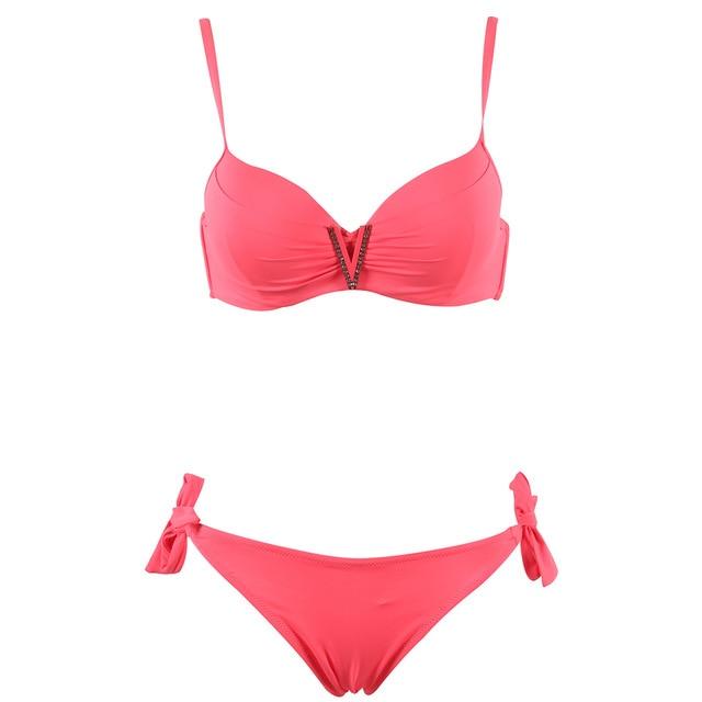 TQSKK 2019 New Sexy Push Up Low Waist Bikinis Solid Women Swimsuit Female Summer Beach Wear Bikini Set Swim Bathing Suit Biquini