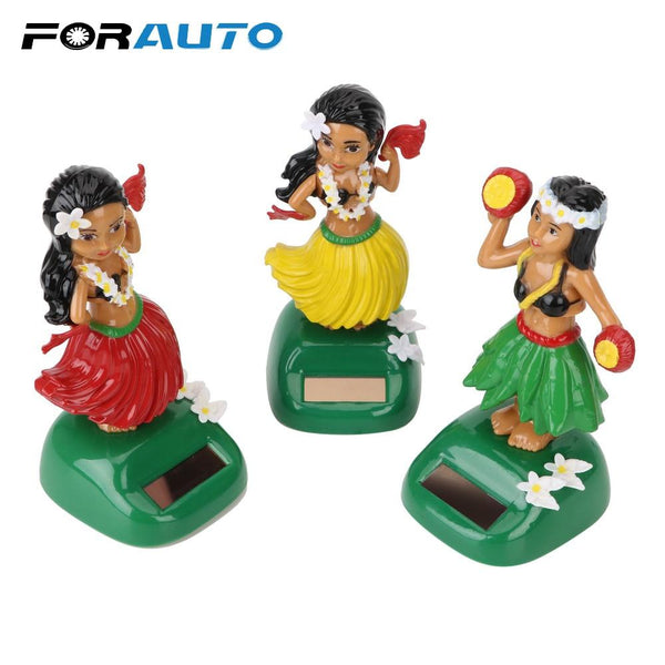 Solar Powered Shaking Head Toy Hula Auto Interior Dashboard Decoration Hawaii Girl Car Ornaments Auto Accessories