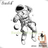 BAOFULI Men Black Waterproof Temporary Tattoo Astronaut Children Universe Series Fake Arm Tatoos Body Art Cartoon Tattoo Sticker