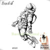 BAOFULI Men Black Waterproof Temporary Tattoo Astronaut Children Universe Series Fake Arm Tatoos Body Art Cartoon Tattoo Sticker