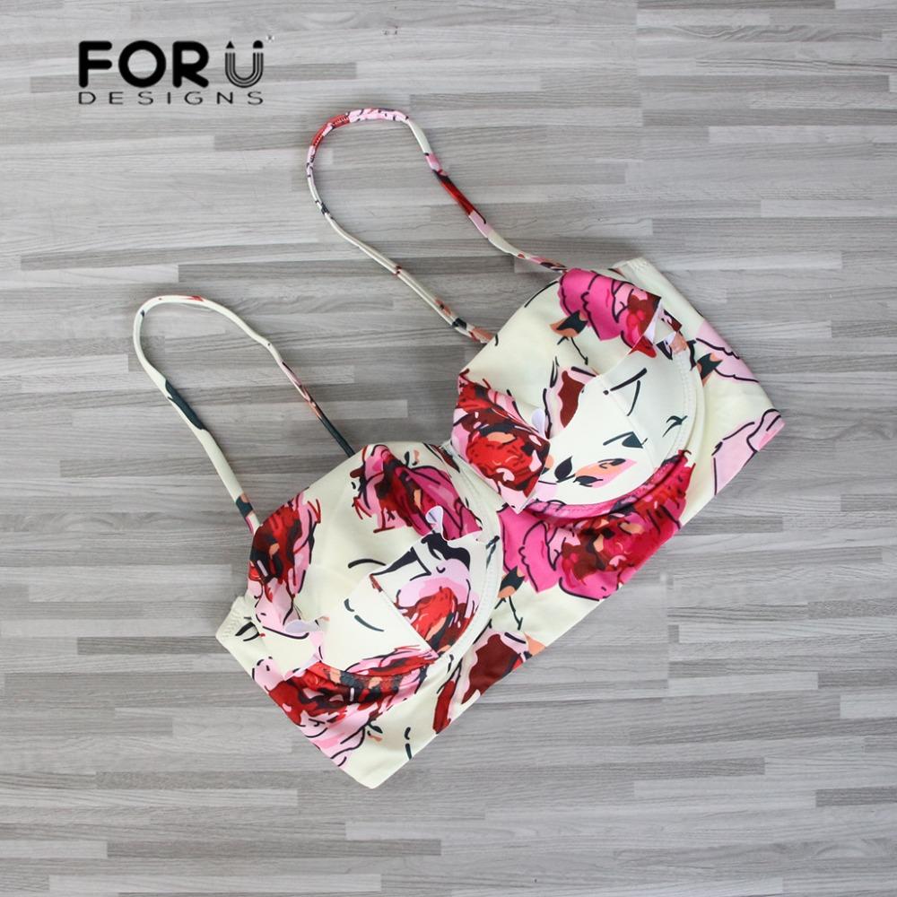 FORUDESIGNS Bikini Tops Push Up Padded Athlete Swimwear Sexy Tops Swimsuit Beachwear Bathing Two-Piece Separates Brazilian Women