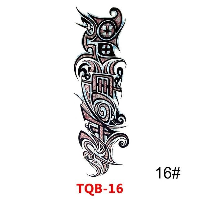 Large Arm Sleeve Tattoo Waterproof Temporary Tattoo Sticker Skull Rose Lotus Women Men Girl Full Flower Body Art Tatoo #288345