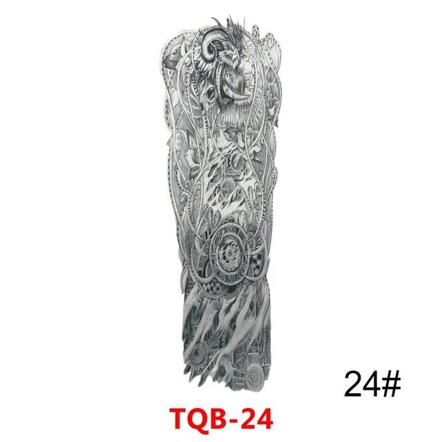 Large Arm Sleeve Tattoo Waterproof Temporary Tattoo Sticker Skull Rose Lotus Women Men Girl Full Flower Body Art Tatoo #288345