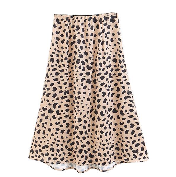 2019 Autumn Women Sexy Leopard Midi Skirt Elastic Waist Long Skirt Blogger Favorite High Street Chic Skirts